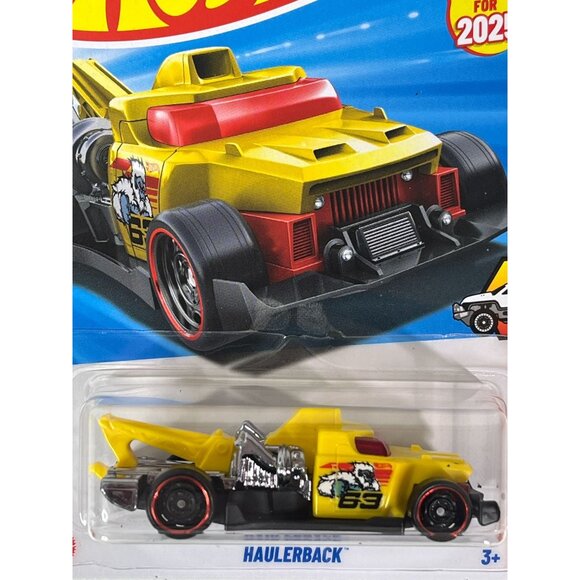 Hot Wheels 2025 Haulerback Yellow Tow Truck HW Hot Trucks Series New on Card - Picture 4 of 7